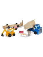 Дървен комплект Melissa & Doug - Самосвал и товарач