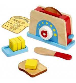 Дървен комплект Melissa & Doug  - Тостер за хляб и масло