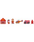 Дървен комплект с фигури Viga Toys - Пожарна