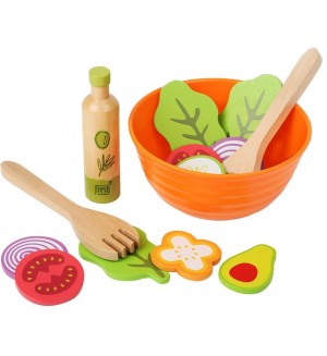 Дървен комплект Small Foot - Салата, 15 части