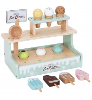 Дървен комплект Tooky Toy - Магазин за сладолед