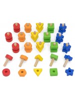 Дървен комплект Viga Toys - Болтове и гайки