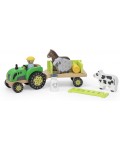 Дървен комплект Viga - Трактор с фермер и животни