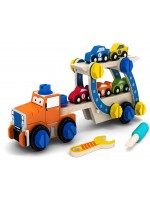 Дървен конструктор Acool Toy - Камион за сглобяване с колички, 49 части