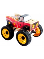 Дървен конструктор Acool Toy - Монстър камион, с болтчета и гайки, 41 части