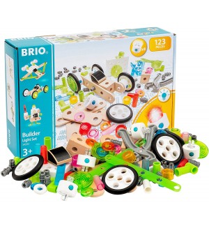 Дървен конструктор Brio - Light Set, 123 части
