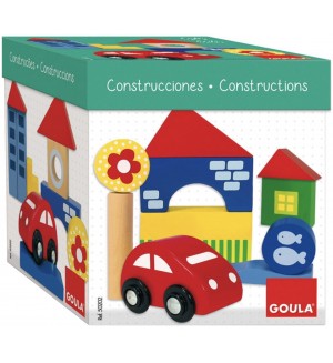 Дървен конструктор Goula - Град, 26 части