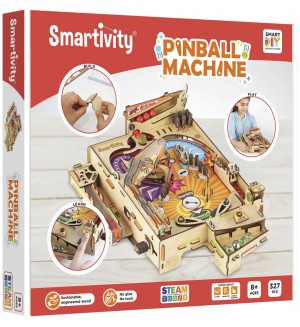 Дървен конструктор Smart Games Smartivity - Пинбол машина, 327 части