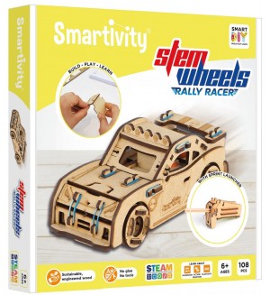 Дървен конструктор Smart Games Smartivity - Рали състезател