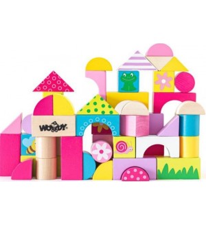Дървен конструктор Woody - градина, 50 части