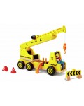 Дървен кран Hape - Mobile Crane & Construction Set, 5 части