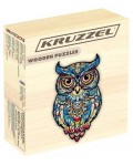 Дървен креативен пъзел Kruzzel - Бухал, 177 части