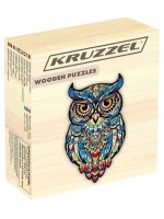 Дървен креативен пъзел Kruzzel - Бухал, 177 части