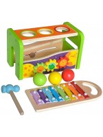 Дървен ксилофон Acool Toy - С топчета и чукче