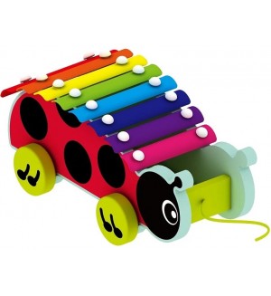 Дървен ксилофон с колелца Acool Toy - Калинка