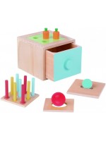 Дървен куб 4 в 1 Tooky Toy - Монтесори