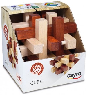 Дървен логически пъзел-главоблъсканица Cayro - Куб
