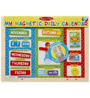 Дървен магнитен календар Melissa & Doug - На английски език