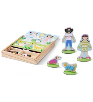 Дървен магнитен комплект Melissa and Doug - Най-добри приятели