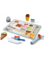 Дървен магнитен пъзел Melissa & Doug - Сладолед, 16 части
