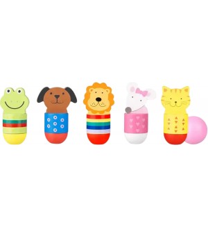 Дървен мини боулинг Orange Tree Toys - Животни