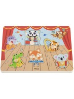 Дървен музикален пъзел Viga Toys – Животни музиканти
