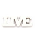 Дървен надпис за декорация Ем Арт - Live, 10 x 4 x 1.25 cm, бял