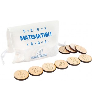 Дървен образователен комплект Top Kids - Математика