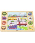 Дървен образователен пъзел Viga Toys - Превозни средства