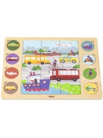 Дървен образователен пъзел Viga Toys - Превозни средства