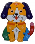 Дървен пъзел B-MAX - Животни, с номера, 10 части, 22 х 18 cm, асортимент
