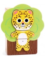 Дървен пъзел Djeco - Подреди животните, 19 части