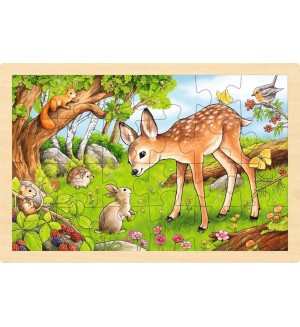 Дървен пъзел Goki - Елен, 24 части Дървен пъзел Goki - Елен, 24 части