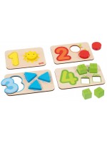 Дървен пъзел Goki - Научи се да броиш и свързваш Дървен пъзел Goki - Научи се да броиш и свързваш