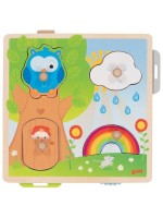 Дървен пъзел Goki - Времето, със скрити картинки