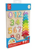 Дървен пъзел HaPe International - Числа и форми, 20 части