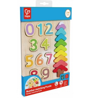 Дървен пъзел HaPe International - Числа и форми, 20 части