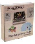 Дървен пъзел Kruzzel - Ферма, 132 части