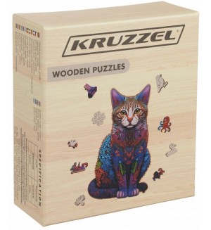 Дървен пъзел Kruzzel - Котка