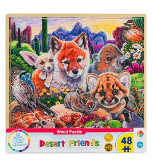 Дървен пъзел Master Pieces от 48 части - Животни в пустинята