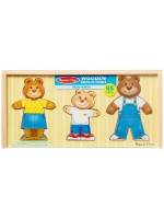 Дървен пъзел Melissa & Doug - Oблечи семейството мечета, 45 части