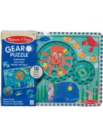 Дървен пъзел Melissa & Doug - Подводни съоръжения, 18 части