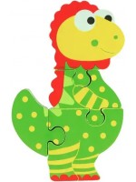 Дървен пъзел Orange Tree Toys - Динозавър, 4 части