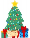 Дървен пъзел Orange Tree Toys - Коледна елха, 4 части