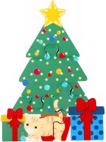 Дървен пъзел Orange Tree Toys - Коледна елха, 4 части