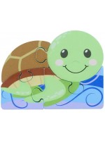 Дървен пъзел Orange Tree Toys - Костенурка, 4 части