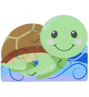 Дървен пъзел Orange Tree Toys - Костенурка, 4 части