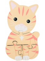 Дървен пъзел Orange Tree Toys - Коте, 4 части
