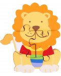 Дървен пъзел Orange Tree Toys - Лъв, 4 части