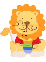 Дървен пъзел Orange Tree Toys - Лъв, 4 части